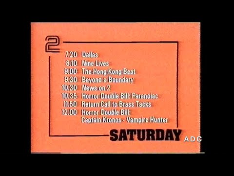 BBC2 menu, links & trailer announcer John Glover 2nd August 1980
