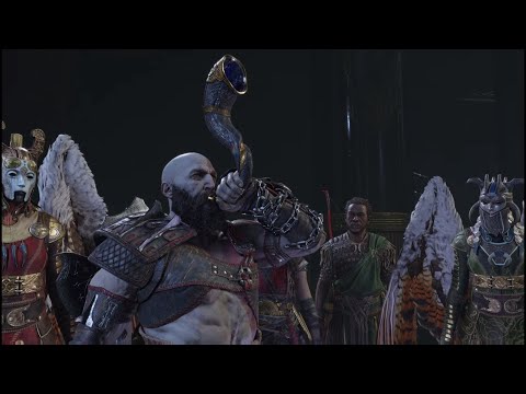 General Kratos Blows Gjallarhorn Cinematic Cutscene [4K] - God of War Ragnarök