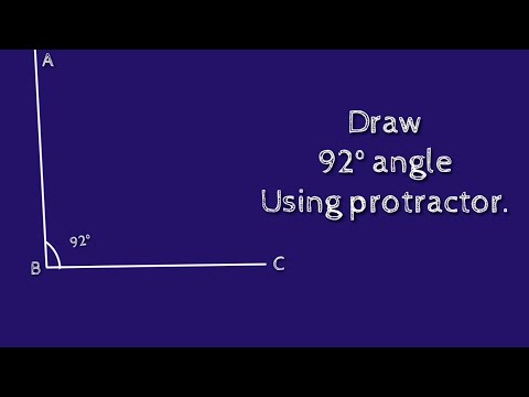 How to draw 92 degree angle using protractor. shsirclasses.