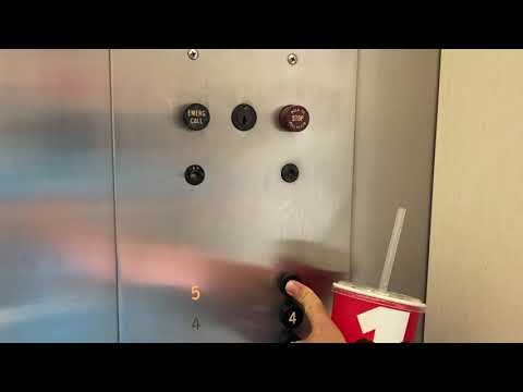 Vintage Otis Traction Elevator at the Varsity Building, Honolulu Hawaii