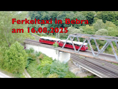 Bebra Bahnhofsrundfahrt mit Ferkeltaxi und Eisenbahn Nostalgiefahrten Bebra am 16.08.2025