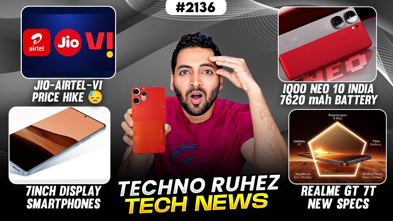 Jio-Airtel-Vi Price Hike😓,POCO F7 India Launch,realme GT 7T India,7 inch Display Phone😱,iQOO Neo10