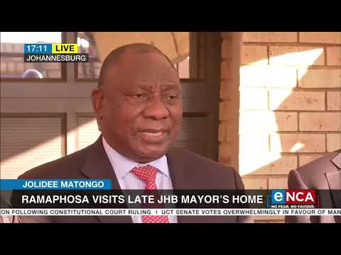 Ramaphosa visits late Johannesburg Mayor's home