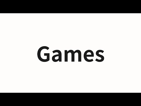 How to pronounce Games | Games (Games in Chinese)