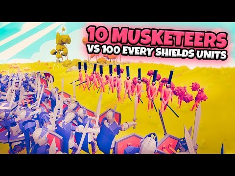 10 MUSKETEERS VS 100 EVERY SHIELDS UNITS + CHEERLEADERS