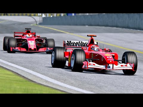 Ferrari F1 2018 vs Ferrari F1 2002 - Interlagos 1975