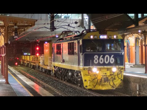 Australian Electric Locomotive on a Maintenance Train! (Sydney Trains E740 Robel Train) | 8606