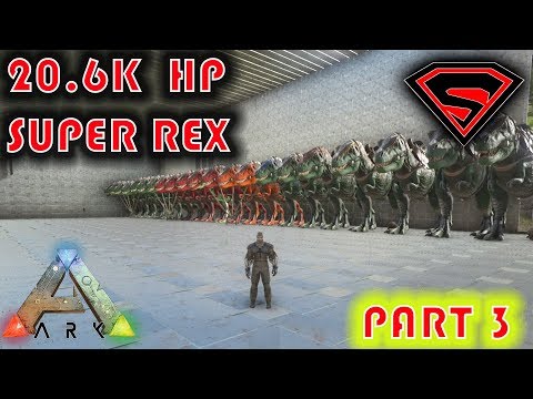 ARK HOW TO BREED SUPER DINOS (PART 3) - OBTAINING THE 20.6K BASE STAT REX