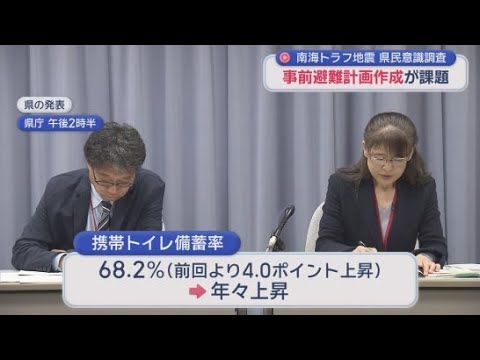 YouTube Video 「携帯トイレの備蓄」は７割近くに上昇　一方で「避難計画の作成」は低水準　南海トラフ地震の県民の危機意識を静岡県が調査