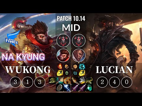 AF Na Kyung Wukong vs Lucian Mid - KR Patch 10.14