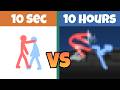Animating A Stick Fight In 10 Seconds Vs 10 HOURS Sticknodes Animation Challenge
