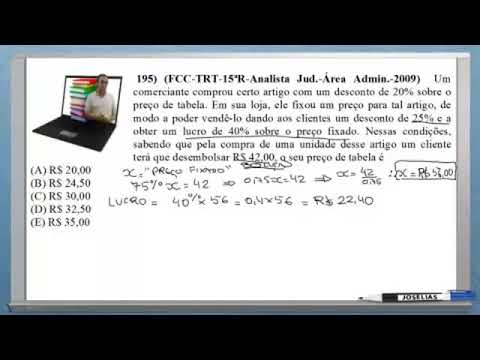 QUESTÃO 195   MATEMÁTICA  RESOLVIDA FCC