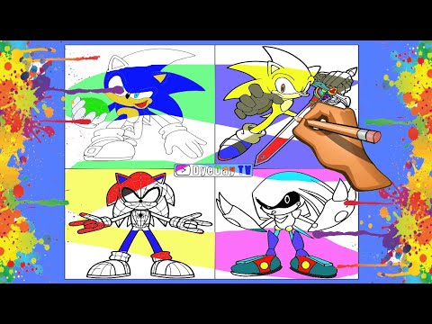 👀 Sonic 4 versions coloring pages | Sonic coloring pages