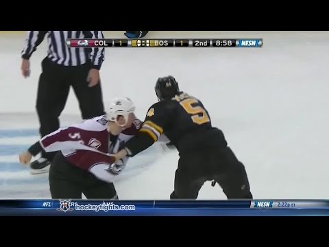 Cody McLeod vs Adam McQuaid Oct 13, 2014