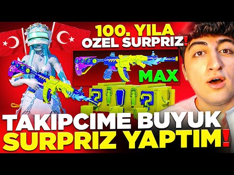 100. YILA ÖZEL TAKİPÇİME BÜYÜK SÜRPRİZ! 😲 HESABINA KERTENKELE M416 YI ÇIKARIP FULLEDİM! -PUBG Mobile
