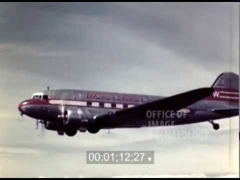 1950's, WESTERN AIRLINES, The ultimate early Western Airlines, 16mm film footage