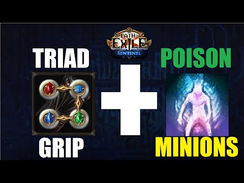 [Path of Exile 3.18] Chaos Minions Triad Grip Necromancer Poison Boss Showcase in Sentinel - 1065