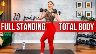 20 min. FULL STANDING Full Body and Abs NO REPEAT Strength Training