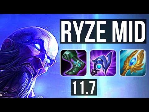 RYZE vs AURELION SOL (MID) | Rank 9 Ryze, 7/2/6, Godlike | BR Challenger | v11.7