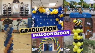 Balloon Decoration ideas for School Graduation Event, DIY Numbers Balloon Column, Balloon Arch