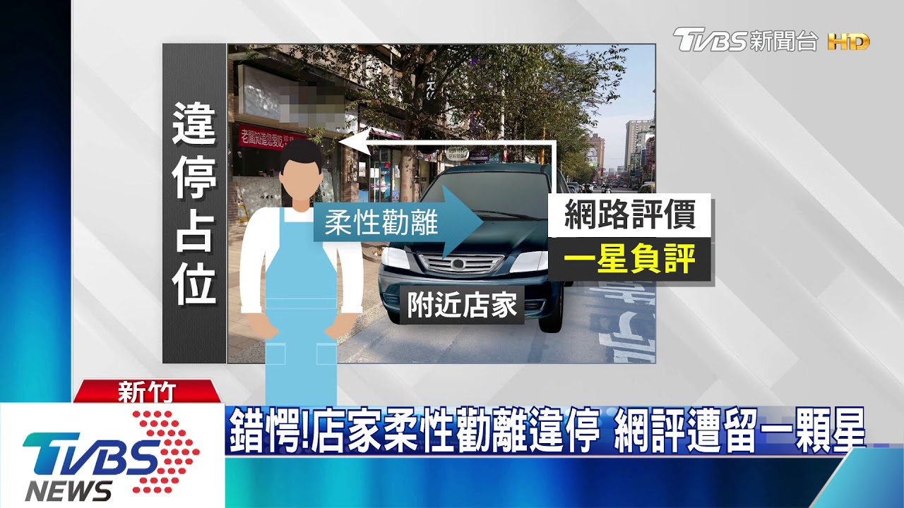 錯愕!店家柔性勸離違停 網評遭留一顆星