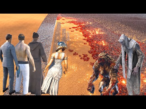 4 HEROES army  AGAINST 3 MILLION evil army !! ultimate Epic Battle Simulator 2 - UEBS 2