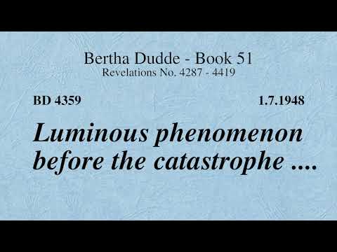 BD 4359 - LUMINOUS PHENOMENON BEFORE THE CATASTROPHE ....