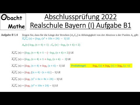 Abschlussprüfung Mathe 2022 Realschule Bayern (Gruppe 1) | Aufgabe B1 vorgerechnet | ObachtMathe