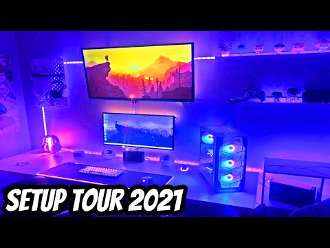Room Tour 2021! Small Gaming Room Setup/ Battle Station