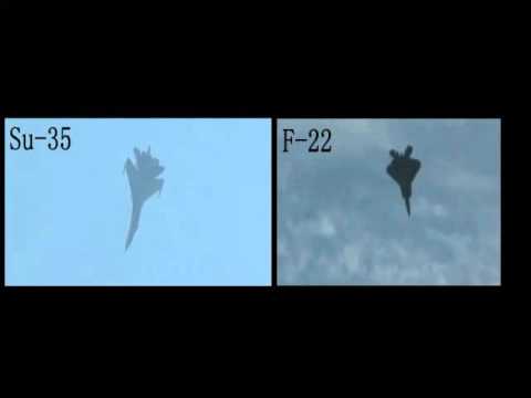 F-22 vs Su-35 kulbit maneuver
