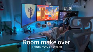 Gamingvlog | ゲーム部屋をアップデート🎮🪄デスク周り・ガジェット購入品紹介🛍️🩵原神で遊ぶ休日🌱