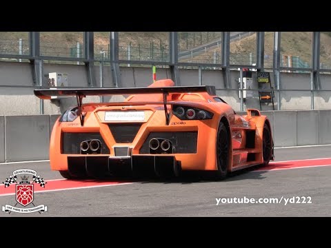 Gumpert Apollo - LOUD start ups, revs, flybys, flames