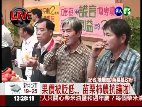 果價被貶低... 苗栗柿農抗議啦!