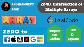 YouTube video '2248. Intersection of Multiple Arrays | Zero to FAANG | Assignment Solution | Leetcode | Striver'