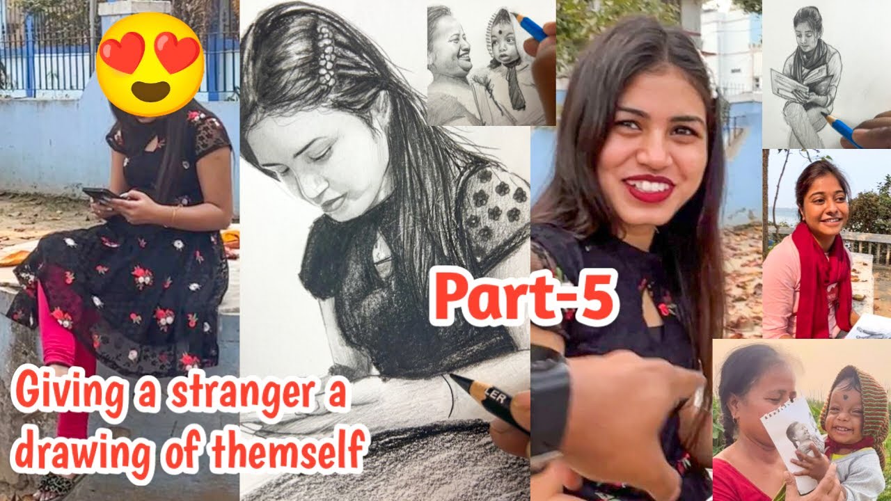 Drawing strangers very realistically | PART-5 ( REACTIONS!) , Drawing prank with strangers