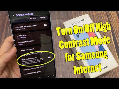 Samsung Galaxy A13: How to Turn On/Off High Contrast Mode for Samsung Internet