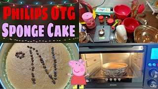 Vanilla Sponge Cake in Philips OTG :: Baking my first cake :: Basic cake to try :: Simple & yummy 😋😋