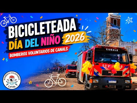 🚒🚲 BICICLETEADA DÍA DEL NIÑO 2026 | Bomberos Voluntarios de Canals 🎈