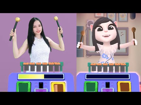 Imitate Angela To Play The Piano - My Talking Angela 2 In Real Life