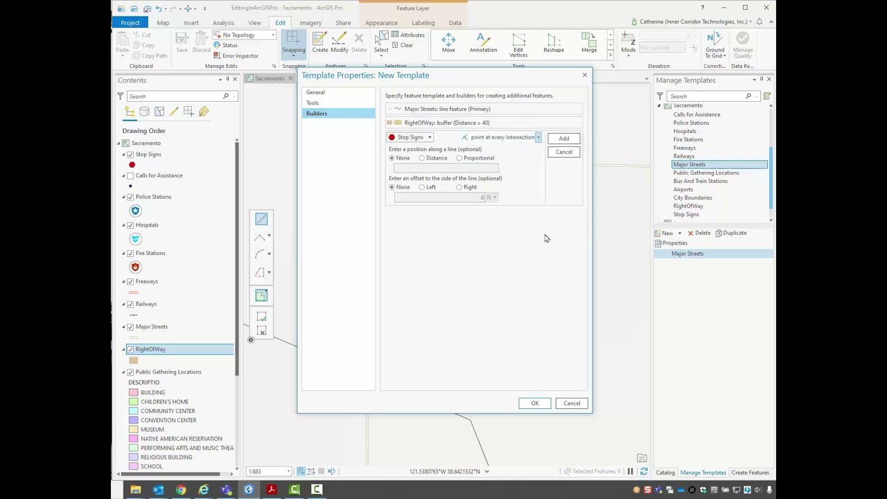 Drawing roads with right of way and stop signs using Group Templates