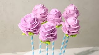 How I Decorate Buttercream Roses On Cake Pops- Rosie's Dessert Spot