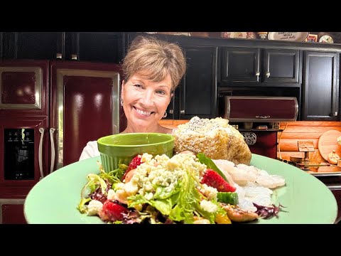 Summer Salad With Fruit Shrimp Homemade Cocktail Sauce Delicious Meal @ourforeverfarm