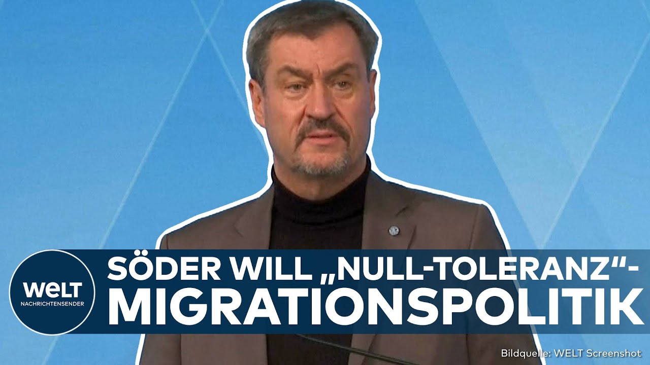 ASCHAFFENBURG: "Grenzschließung für illegale Migration" Söder fordert Null-Toleranz-Asylpolitik