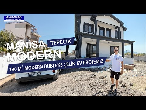 Manisa Tepecik 180m2 4+1 Dubleks Modern Çelik Ev Projelerimiz | Alsancak Prefabrik&Çelik Yapı