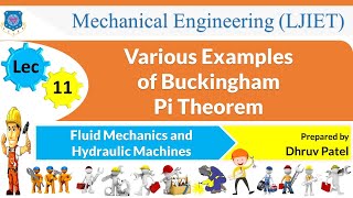 L 11 Various Examples of Buckingham Pi Theorem | Fluid Mechanics and Hydraulic Machines | Mechanical