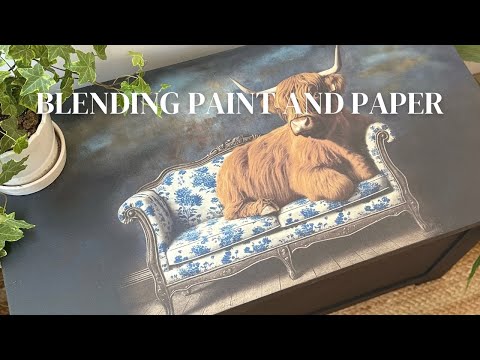 How to blend decoupage paper and paint on furniture