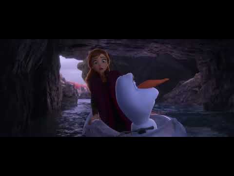 Frozen II official trailer frame with Elsa facing the Dark Sea, hinting at the score’s Nordic colors and choral calls