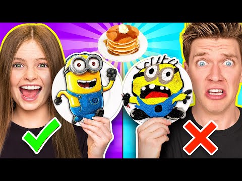 PANCAKE ART CHALLENGE!! ft. Jordan Matter & ZHC | How To Make Squid Game 3 Minions vs Labubu Roblox
