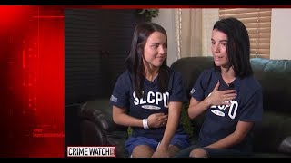 Two sisters fight off intruder with a knife