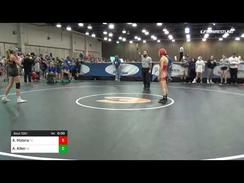 112 Lbs Round Of 16 Artemisia Matera Team California Vs Alexis Allen Team Kansas